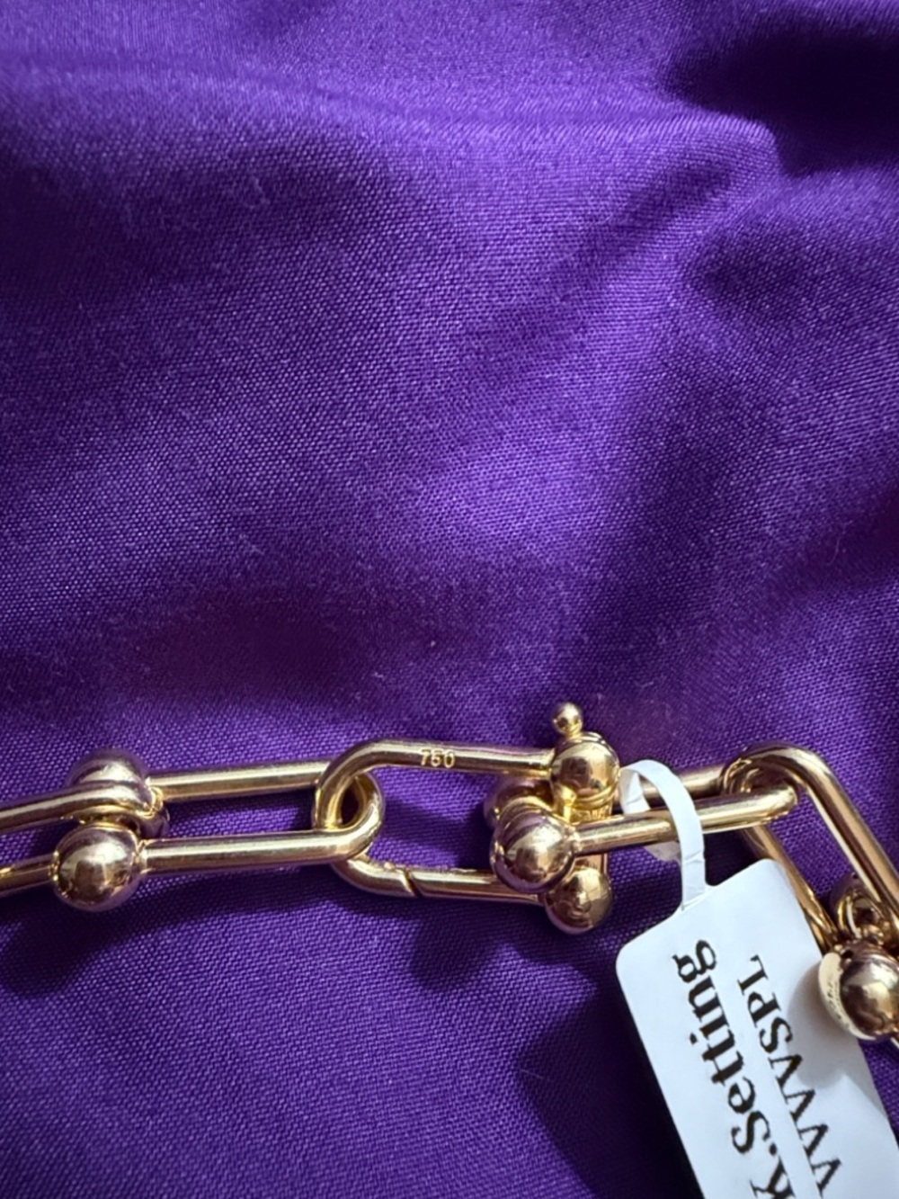 18k SOLID GOLD hardware style necklace - Picture 4 of 5